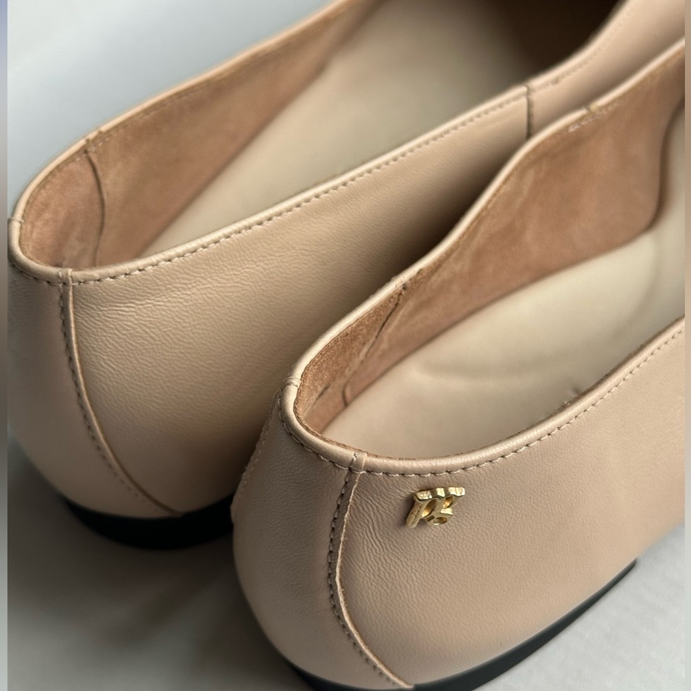 PAUL GREEN Beige & Black Cap-Toe Ballet Flats (Fits 9.5–10) - Picture 9 of 16